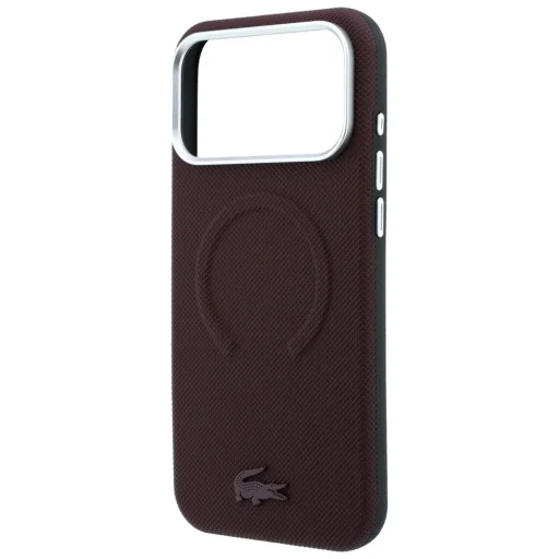 iPhone 18 Pro Max / 17 Pro Max bordové Lacoste Petit Pique embosované MagSafe puzdro - 6