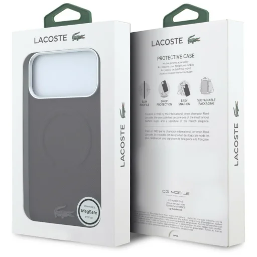  iPhone 18 Pro Max / 17 Pro Max bordó Lacoste Petit Pique dombornyomott MagSafe tok - 8