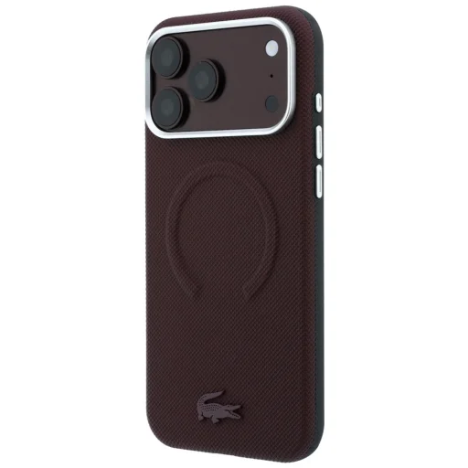  iPhone 18 Pro Max / 17 Pro Max bordó Lacoste Petit Pique dombornyomott MagSafe tok - 2