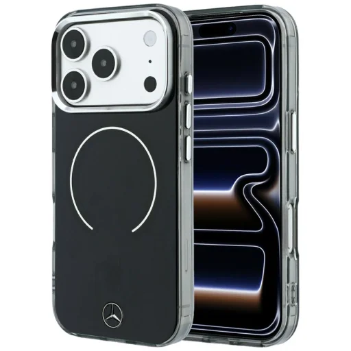 iPhone 18 Pro Max / iPhone 17 Pro Max dvojvrstvové puzdro, Mercedes-Benz Double Layer Iconic Logo MagSafe, čierne - 1