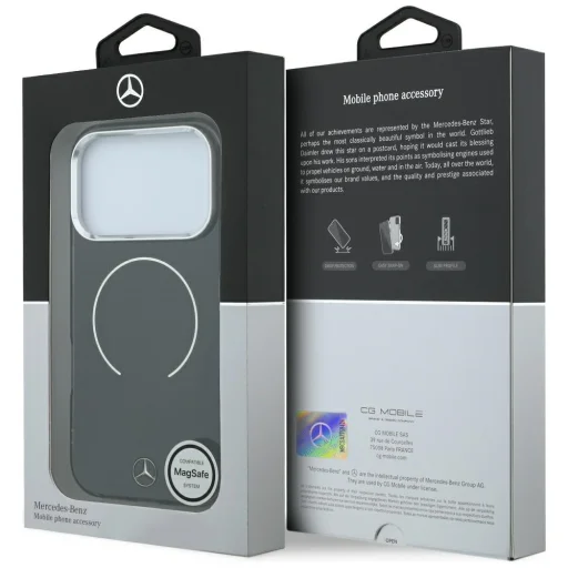 iPhone 18 Pro Max / iPhone 17 Pro Max dvojvrstvové puzdro, Mercedes-Benz Double Layer Iconic Logo MagSafe, čierne - 8
