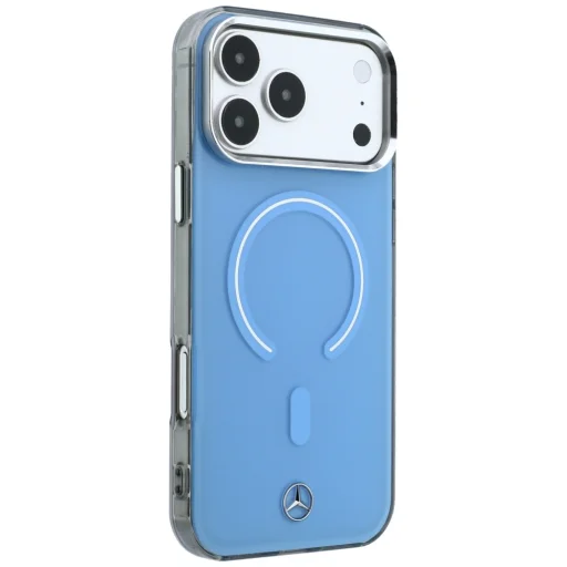 Mercedes-Benz dvojvrstvový modrý kryt s ikonickým logom, kompatibilný s MagSafe pre iPhone 18 Pro Max / 17 Pro Max - 4