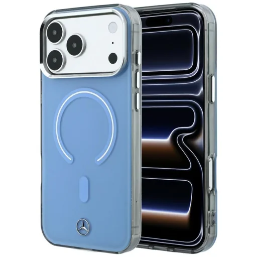 Mercedes-Benz dvojvrstvový modrý kryt s ikonickým logom, kompatibilný s MagSafe pre iPhone 18 Pro Max / 17 Pro Max - 1