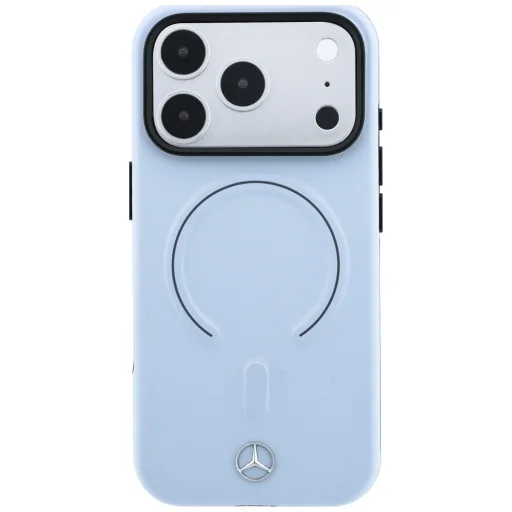 iPhone 18 Pro / iPhone 17 Pro modré Mercedes-Benz 3D kožené MagSafe puzdro - 3