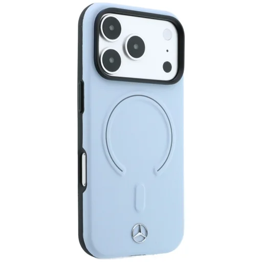 iPhone 18 Pro / iPhone 17 Pro modré Mercedes-Benz 3D kožené MagSafe puzdro - 4