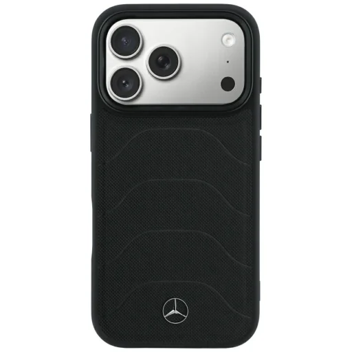 Čierne puzdro Mercedes-Benz Leather Mesh with Bow Line MagSafe pre iPhone 17 Pro / 18 Pro - 3