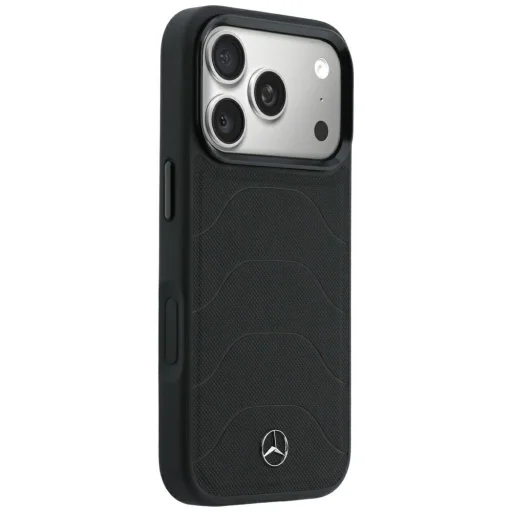 Čierne puzdro Mercedes-Benz Leather Mesh with Bow Line MagSafe pre iPhone 17 Pro / 18 Pro - 4