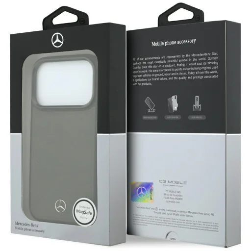 iPhone 18 Pro / 17 Pro Mercedes-Benz Leather Mesh with Bow Line MagSafe antracitové puzdro z umelej kože - 8