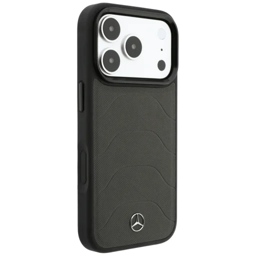 iPhone 18 Pro / 17 Pro Mercedes-Benz Leather Mesh with Bow Line MagSafe antracitové puzdro z umelej kože - 4