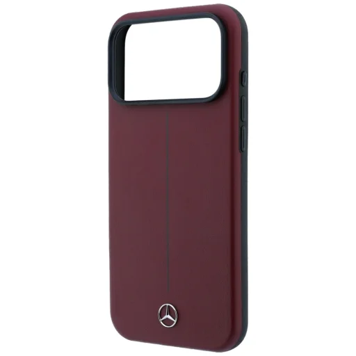 iPhone 18 Pro / 17 Pro Mercedes-Benz Iconic Line čiastočne lemujúce, MagSafe kompatibilné kožené puzdro, bordové - 6