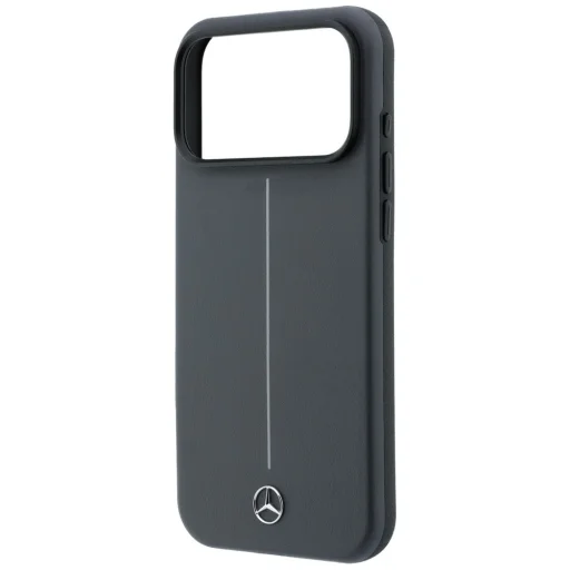 iPhone 18 Pro / 17 Pro antracitový Mercedes-Benz Iconic Line MagSafe čiastočne kryjúci kožený kryt - 6