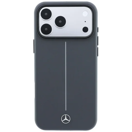 iPhone 18 Pro / 17 Pro antracitový Mercedes-Benz Iconic Line MagSafe čiastočne kryjúci kožený kryt - 3