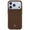 Kožené puzdro MagSafe Mercedes-Benz pre iPhone s čiastočným krytím a vzorom s imitáciou dreva, ťavia hnedá thumbnail