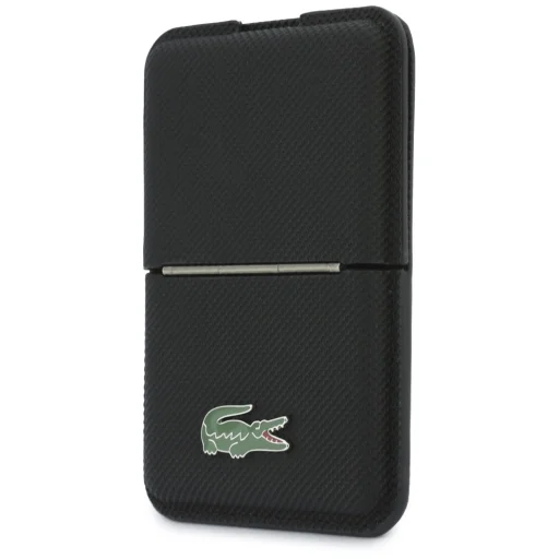 Lacoste Iconic Petit Pique MagSafe čierny magnetický držiak na karty s funkciou stojana - 2