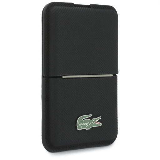 Lacoste Iconic Petit Pique MagSafe čierny magnetický držiak na karty s funkciou stojana - 4