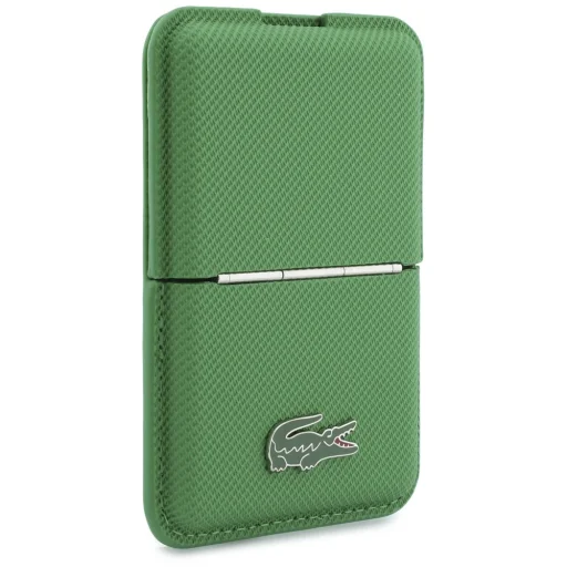 Lacoste Iconic Petit Pique MagSafe estragónovo zelený magnetický držiak na karty s funkciou stojana - 4