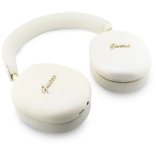 Guess Metallic Effect Metal Script Logo Bluetooth ENC bézs, fül köré illeszkedő fejhallgató - 3