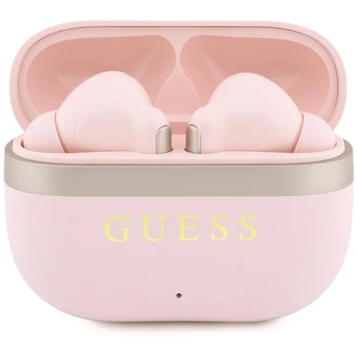 Guess TWS rózsaszín vezeték nélküli fülhallgató arany díszcsíkkal - 2