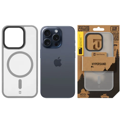 Svetlosivé puzdro Tactical MagForce Hypersand pre Apple iPhone 15 Pro - 6
