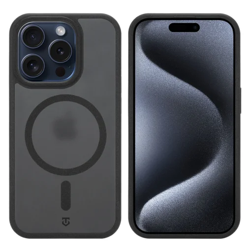 Apple iPhone 15 Pro kryt – Tactical MagForce Hypersand, asfaltovo sivá - 2