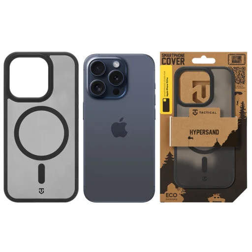 Apple iPhone 15 Pro kryt – Tactical MagForce Hypersand, asfaltovo sivá - 6