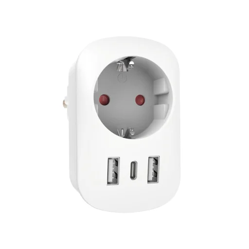 HOME LNV3400USBC USB sieťová nabíjačka, max. 3680 W, 3,4 A, so sieťovou zásuvkou, 1x USB-C, 2x USB-A - 1