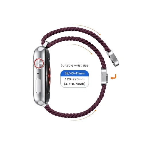 Remienok pre Apple Watch 40/41/42 mm, Tech-Protect NylonMag, tmavobordový - 4