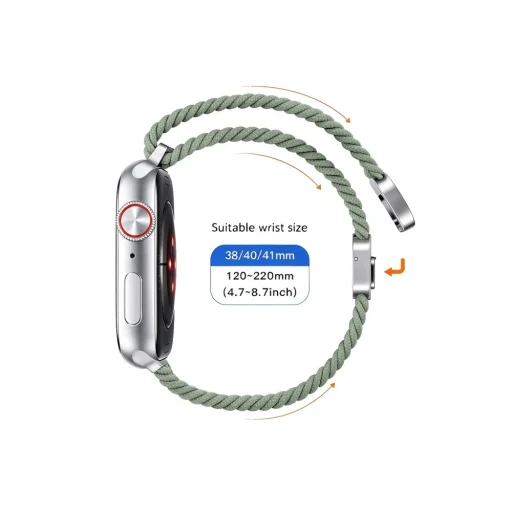 Apple Watch 8/9/10/11/12/SE 40/41/42 mm remienok Tech-Protect NylonMag, pistáciový - 4