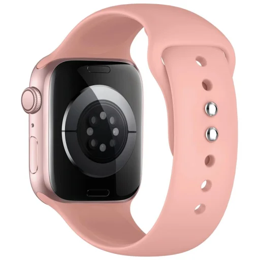  Apple Watch 8/9/10/11/12/SE/Ultra (44/45/46/49 mm) Tech-Protect szilikon TPU óraszíj, púderrózsaszín - 2