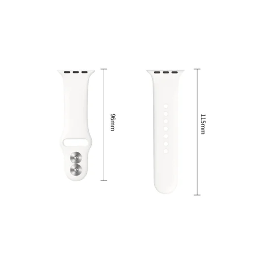 Apple Watch 8/9/10/11/12/SE (40/41/42 mm) Tech-Protect silikónový remienok, biely - 3