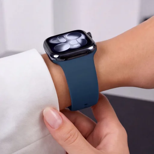 Apple Watch 8/9/10/11/12/SE (40/41/42 mm) Tech-Protect silikónový remienok, tmavomodrý - 8