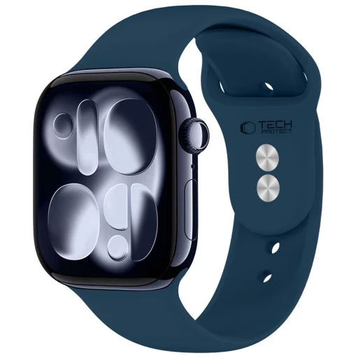 Apple Watch 8/9/10/11/12/SE (40/41/42 mm) Tech-Protect silikónový remienok, tmavomodrý - 1
