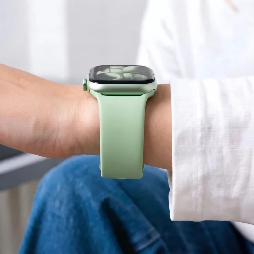 Apple Watch 8/9/10/11/12/SE 40/41/42 mm Tech-Protect silikónový remienok, pistáciový - 6