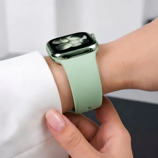 Apple Watch 8/9/10/11/12/SE 40/41/42 mm Tech-Protect silikónový remienok, pistáciový - 8