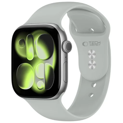Silikónový remienok Tech-Protect pre Apple Watch 8/9/10/11/12/SE 40/41/42 mm, mesačná sivá - 1