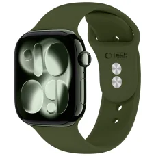 Apple Watch 8/9/10/11/12/SE/Ultra (44/45/46/49 mm) Tech-Protect silikónový TPU remienok, olivovozelený