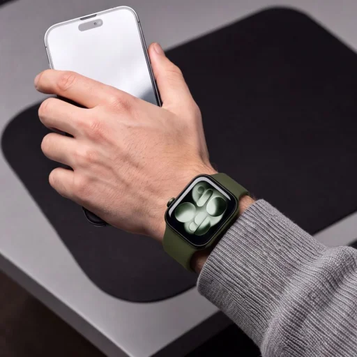 Apple Watch 8/9/10/11/12/SE/Ultra (44/45/46/49 mm) Tech-Protect silikónový TPU remienok, olivovozelený - 7