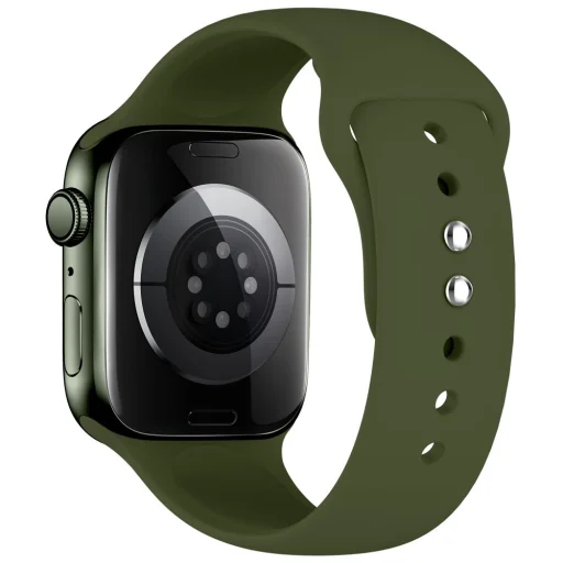 Apple Watch 8/9/10/11/12/SE/Ultra (44/45/46/49 mm) Tech-Protect silikónový TPU remienok, olivovozelený - 2