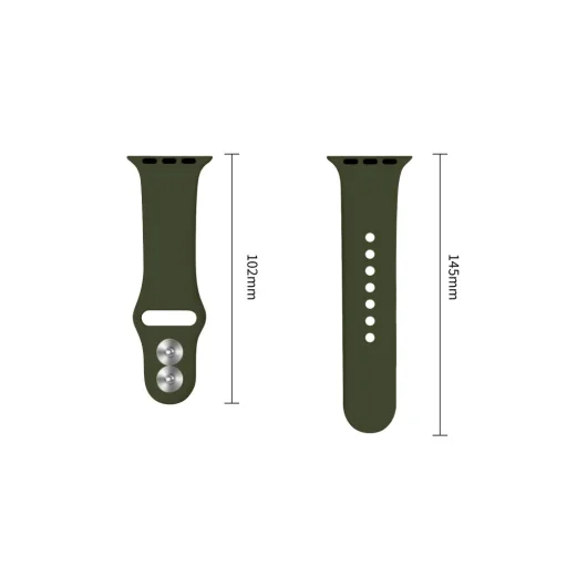 Apple Watch 8/9/10/11/12/SE/Ultra (44/45/46/49 mm) Tech-Protect silikónový TPU remienok, olivovozelený - 3