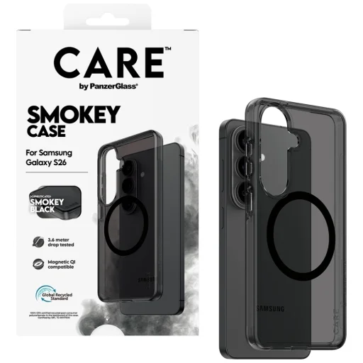 Samsung Galaxy S26 CARE by PanzerGlass Urban Explorer dymovo čierne, Qi kompatibilné puzdro - 4