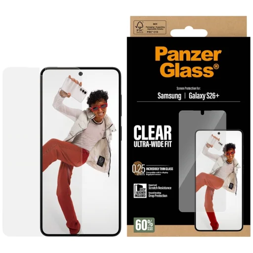 Samsung Galaxy S26+ PanzerGlass Ultra-Wide Fit EasyAligner tvrdené sklo - 1