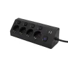 OME KNVK04KUSBC 4-zásuvkový predlžovací prívod, samostatne vypínateľné zásuvky, max. 3680 W, 2 m, čierny, 2xUSB-C, 2xUSB-A thumbnail