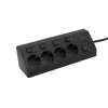 OME KNVK04KUSBC 4-zásuvkový predlžovací prívod, samostatne vypínateľné zásuvky, max. 3680 W, 2 m, čierny, 2xUSB-C, 2xUSB-A thumbnail