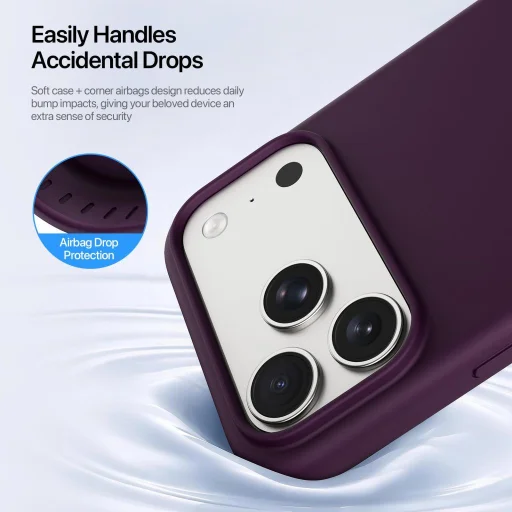  iPhone 18 Pro/17 Pro bordó DUX DUCIS PIEL folyékony szilikon, MagSafe-kompatibilis tok - 3