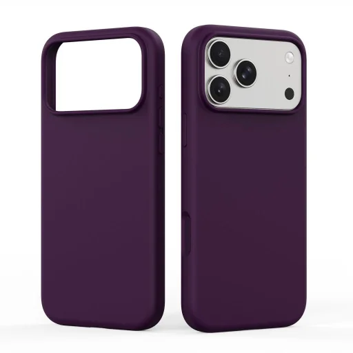  iPhone 18 Pro/17 Pro bordó DUX DUCIS PIEL folyékony szilikon, MagSafe-kompatibilis tok - 1