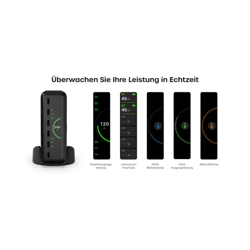 Satechi ChargeView 240 W stolná nabíjačka (6×USB-C) - vesmírne čierna (ST-C6CV240C-EU) - 19