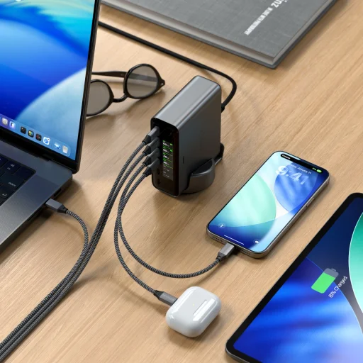 Satechi ChargeView 240 W stolná nabíjačka (6×USB-C) - vesmírne čierna (ST-C6CV240C-EU) - 7