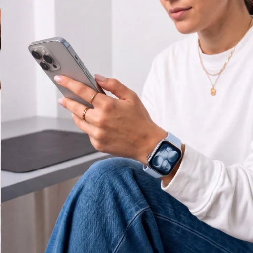 Apple Watch 8/9/10/11/12/SE (40/41/42 mm) svetlomodrý silikónový remienok Tech-Protect - 4