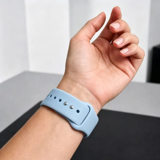 Apple Watch 8/9/10/11/12/SE (40/41/42 mm) svetlomodrý silikónový remienok Tech-Protect - 5
