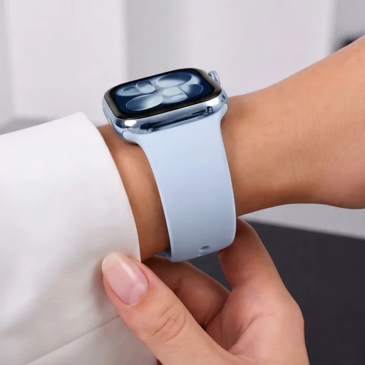 Apple Watch 8/9/10/11/12/SE (40/41/42 mm) svetlomodrý silikónový remienok Tech-Protect - 8
